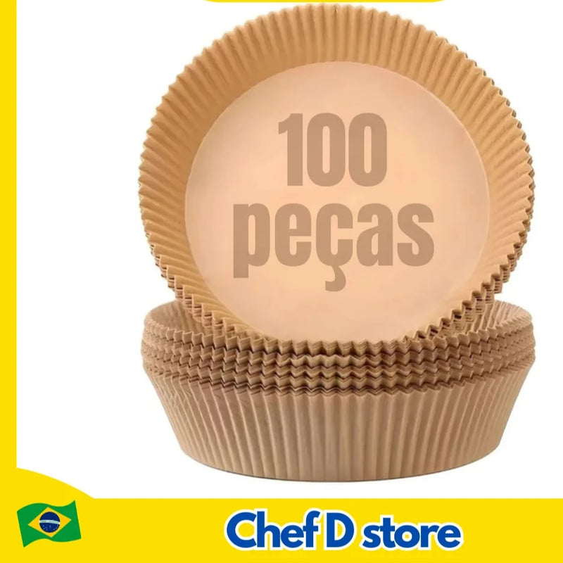 100 Forro em formato de papel para fritadeira de ar, formato antiaderente, ideal para cozinhar