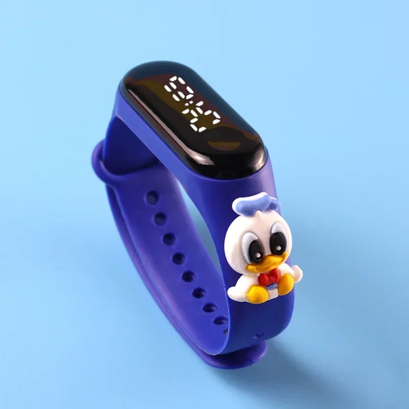 New Disney Mickey Mouse Minnie Avengers Spiderman LED Student Kids Sports Touch Cartoon Electronic Watch Boys Girls Toys Gifts