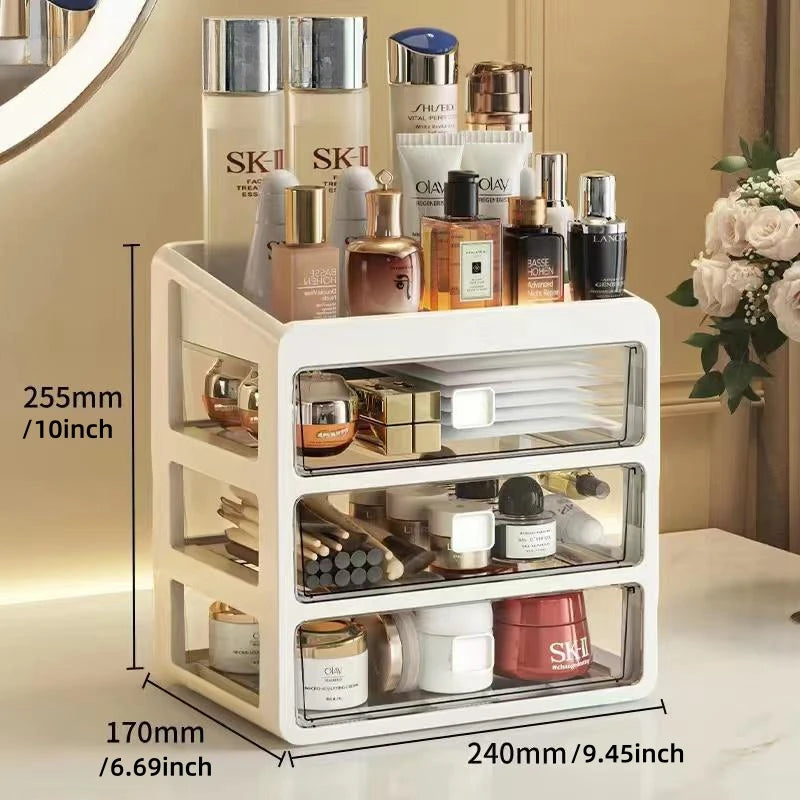 Makeup Organizer With Drawer Desktop Cosmetic Storage Box Lipstick Jewelry Make Up Case Table Stationery Sundries Container