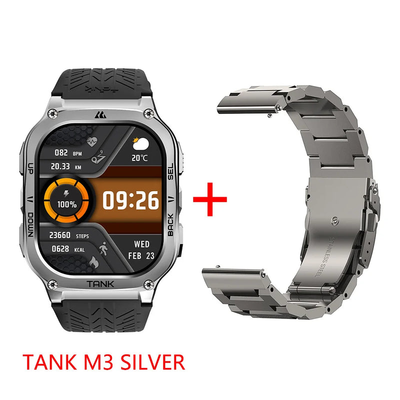 2024 KOSPET TANK M3 Smartwatches For Men Fitness Digital Smart Watch Women AMOLED Bluetooth Call AI Voice 480mAh Rugged Watches