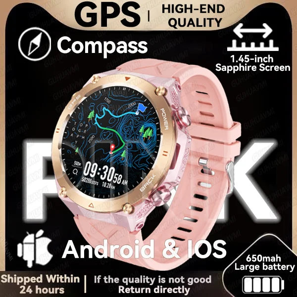 2024 New For HUAWEI GPS Outdoor SmartWatch HD 412*412 AMOLED Screen Heart rate Bluetooth Call IP68 Waterproof Man Smart Bracelet