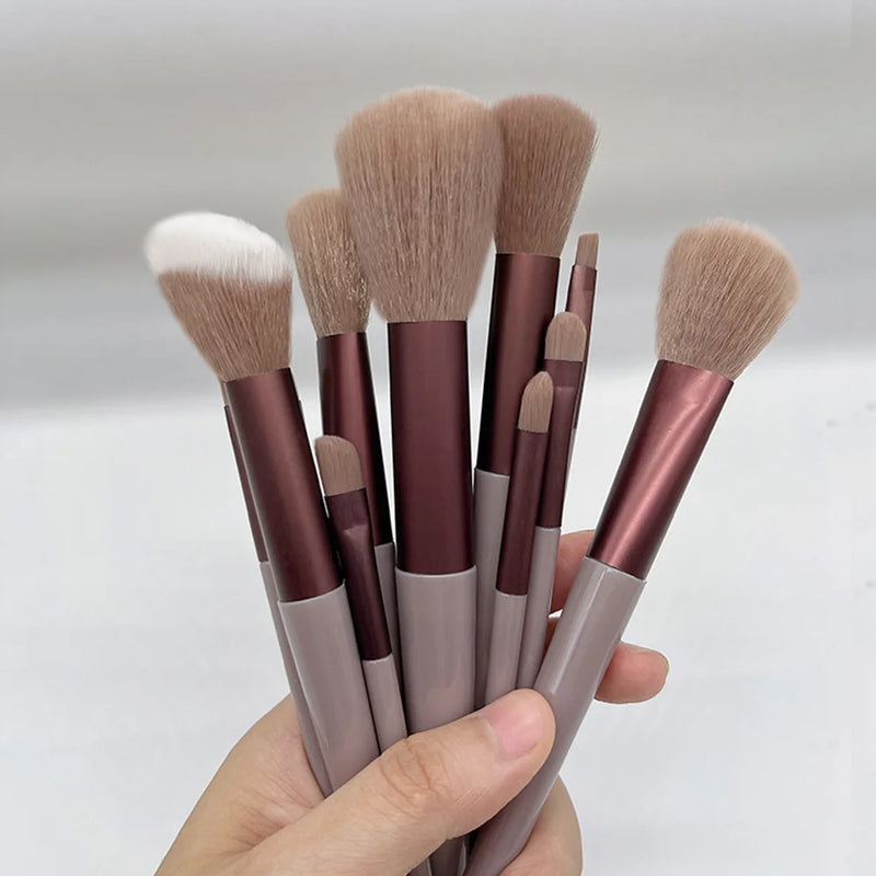 13 PCpincéis de maquiagem conjunto sombra de olho fundação feminino escova cosmética sombra blush beleza macio compõem ferramentas saco