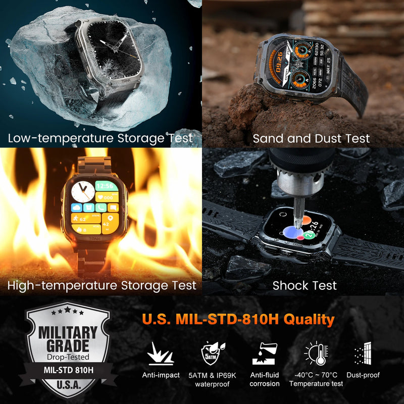 2024 KOSPET TANK M3 Smartwatches For Men Fitness Digital Smart Watch Women AMOLED Bluetooth Call AI Voice 480mAh Rugged Watches