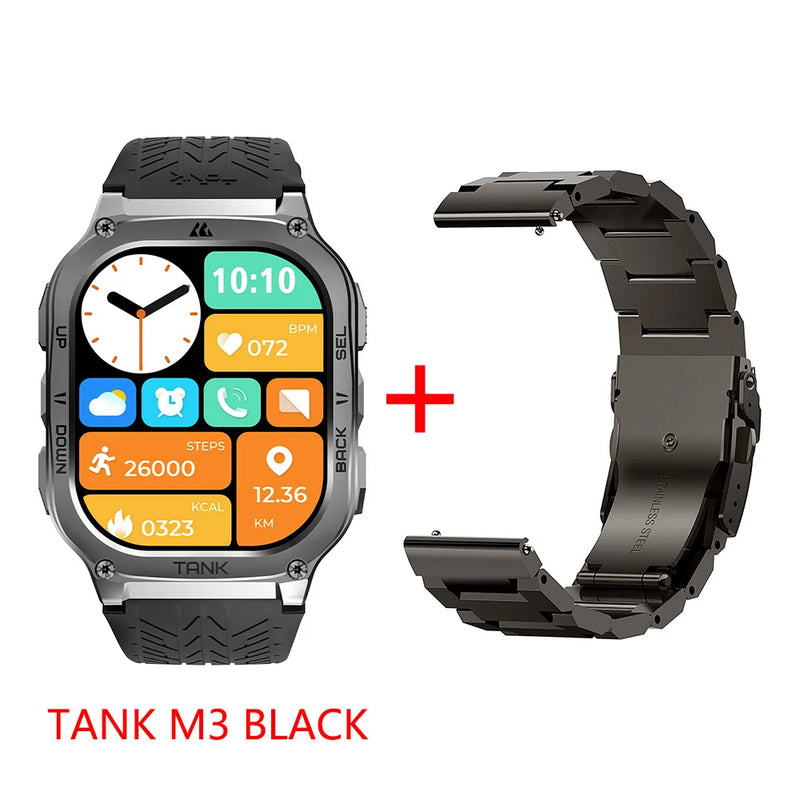 2024 KOSPET TANK M3 Smartwatches For Men Fitness Digital Smart Watch Women AMOLED Bluetooth Call AI Voice 480mAh Rugged Watches