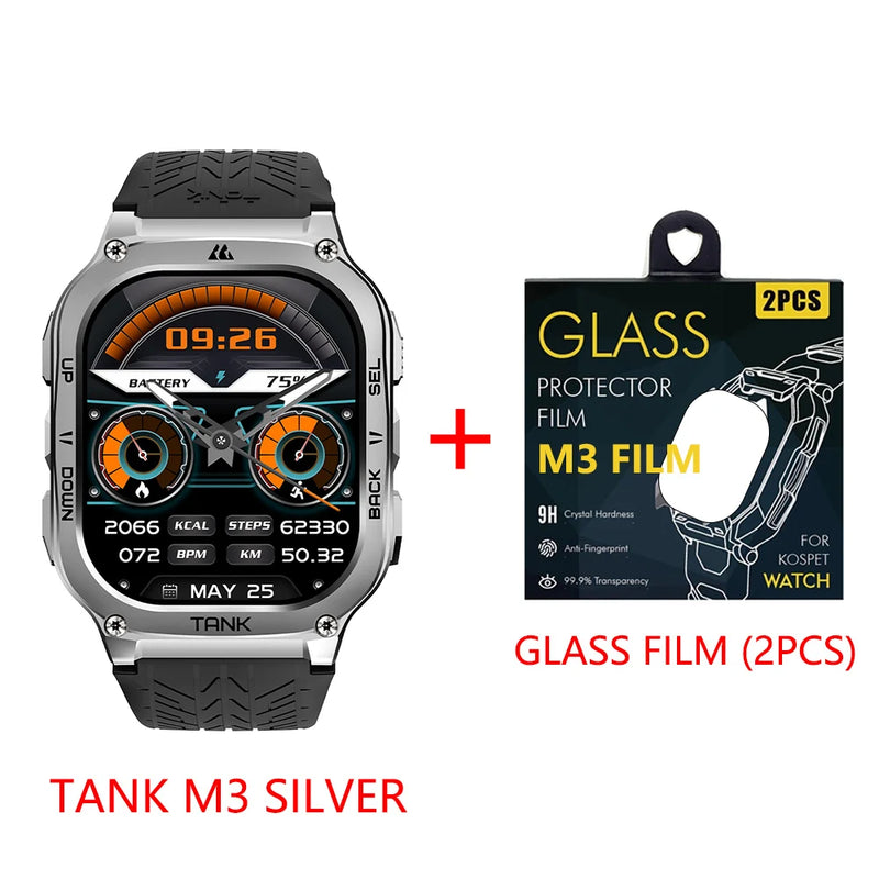 2024 KOSPET TANK M3 Smartwatches For Men Fitness Digital Smart Watch Women AMOLED Bluetooth Call AI Voice 480mAh Rugged Watches