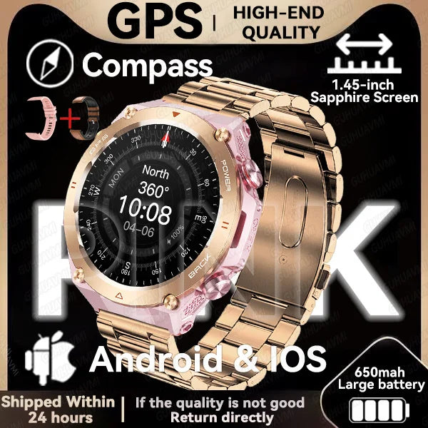 2024 New For HUAWEI GPS Outdoor SmartWatch HD 412*412 AMOLED Screen Heart rate Bluetooth Call IP68 Waterproof Man Smart Bracelet